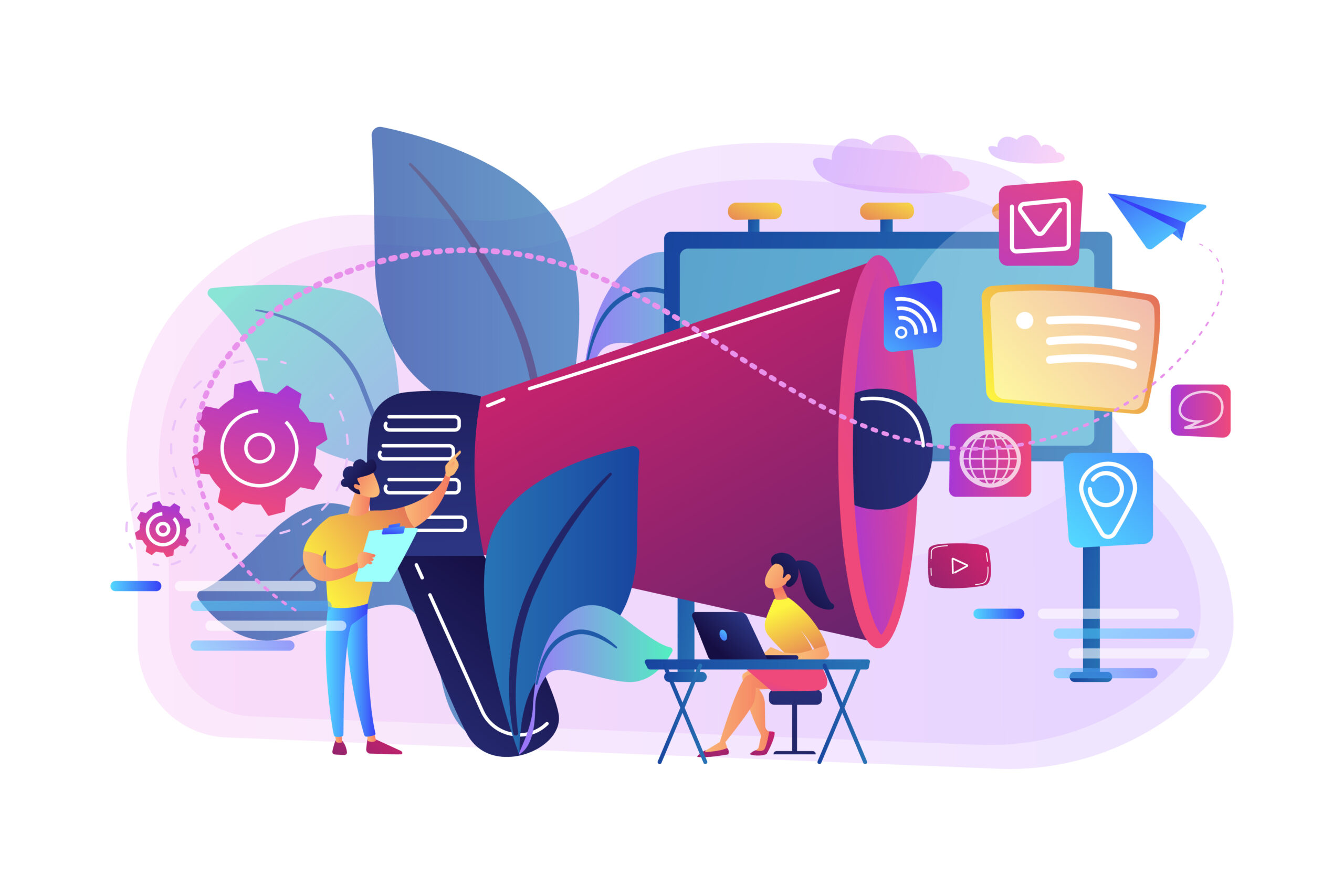 Marketing concept vector illustration. Owned Media